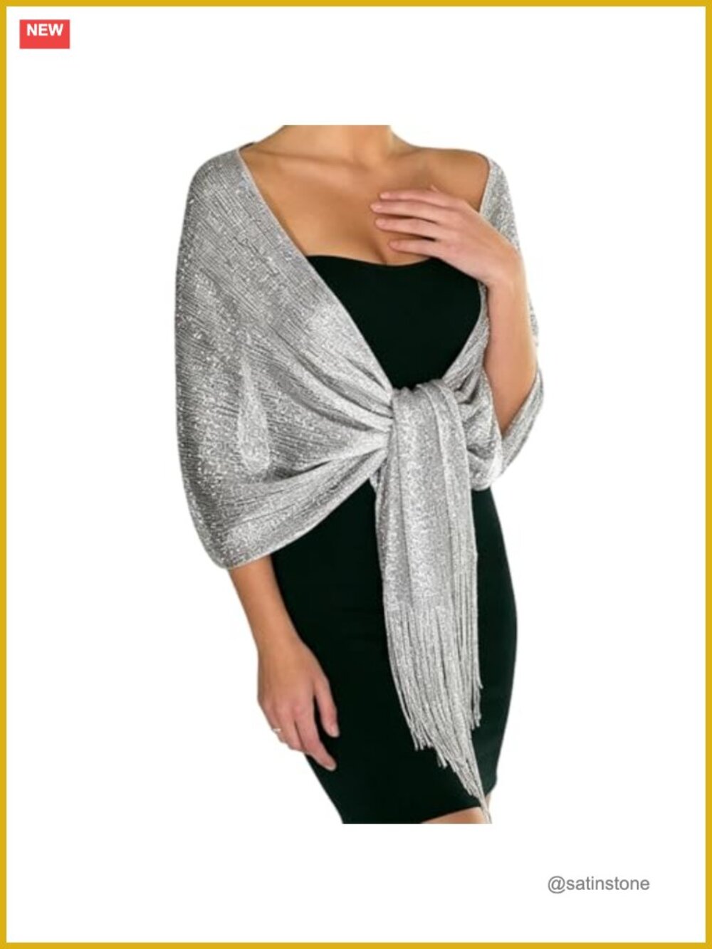 Women's Sparkly Metallic Shawl Wrap for Evening Dresses, Wedding Bridesmaid